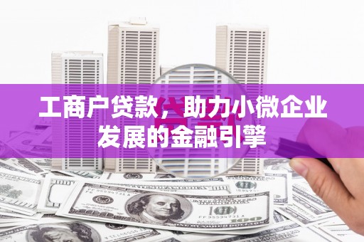 天津工商户贷款，助力小微企业发展的金融引擎