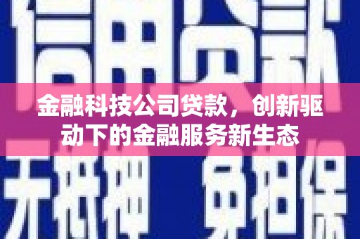 天津金融科技公司贷款，创新驱动下的金融服务新生态