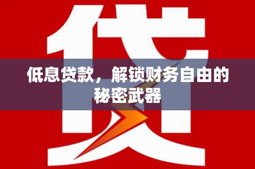 天津低息贷款，解锁财务自由的秘密武器
