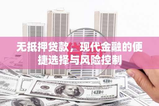 天津无抵押贷款，现代金融的便捷选择与风险控制