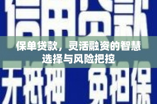 天津保单贷款，灵活融资的智慧选择与风险把控