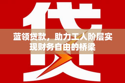 天津蓝领贷款，助力工人阶层实现财务自由的桥梁