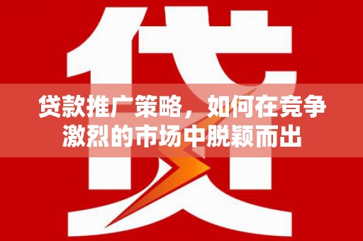 天津贷款推广策略，如何在竞争激烈的市场中脱颖而出