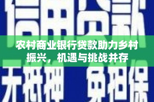 天津农村商业银行贷款助力乡村振兴，机遇与挑战并存