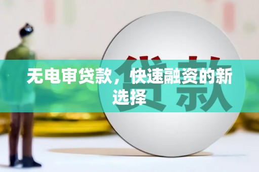 天津无电审贷款，快速融资的新选择