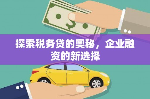 天津探索税务贷的奥秘，企业融资的新选择