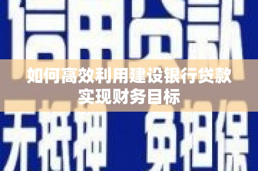 天津如何高效利用建设银行贷款实现财务目标