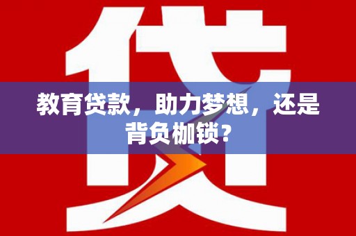 天津教育贷款，助力梦想，还是背负枷锁？