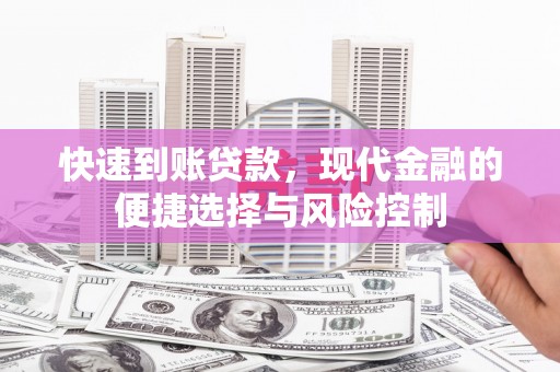 天津快速到账贷款，现代金融的便捷选择与风险控制