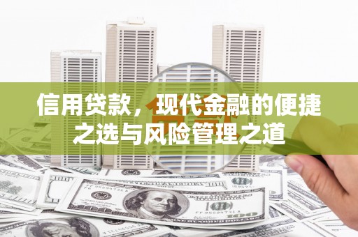 天津信用贷款，现代金融的便捷之选与风险管理之道
