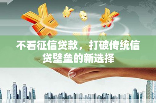 天津不看征信贷款，打破传统信贷壁垒的新选择