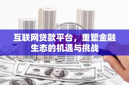 天津互联网贷款平台，重塑金融生态的机遇与挑战