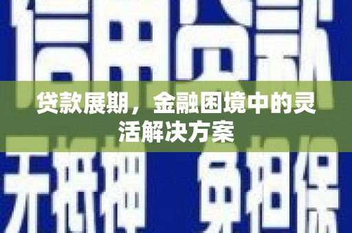 天津贷款展期，金融困境中的灵活解决方案