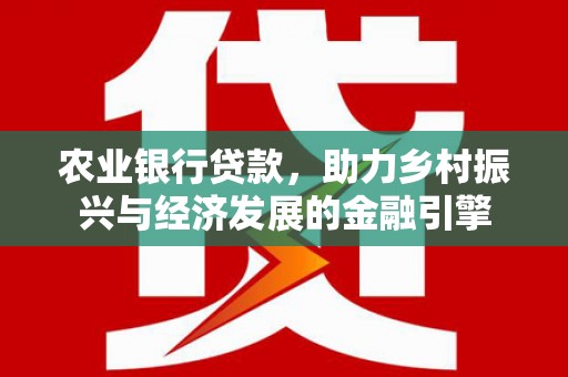 天津农业银行贷款，助力乡村振兴与经济发展的金融引擎