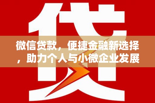 天津微信贷款，便捷金融新选择，助力个人与小微企业发展