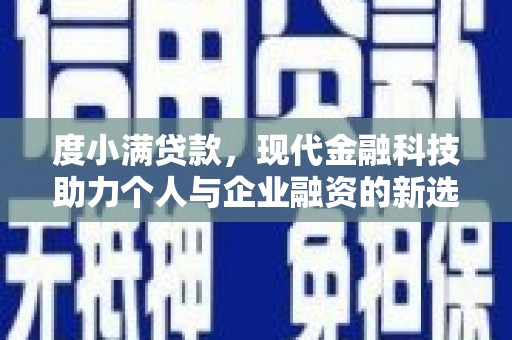 天津度小满贷款，现代金融科技助力个人与企业融资的新选择