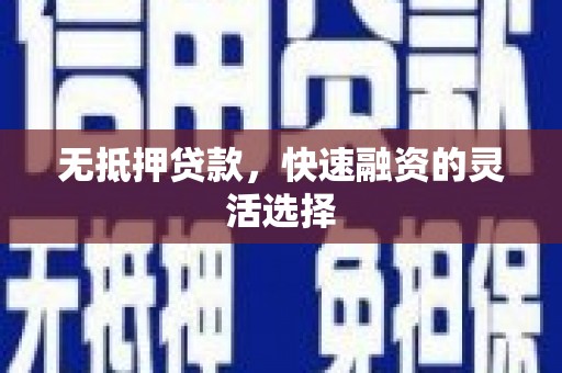 天津无抵押贷款，快速融资的灵活选择