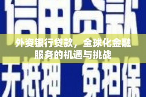 天津外资银行贷款，全球化金融服务的机遇与挑战