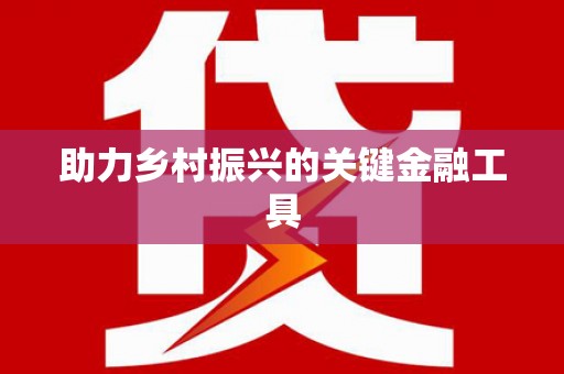 天津助力乡村振兴的关键金融工具