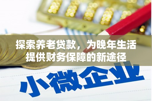 天津探索养老贷款，为晚年生活提供财务保障的新途径