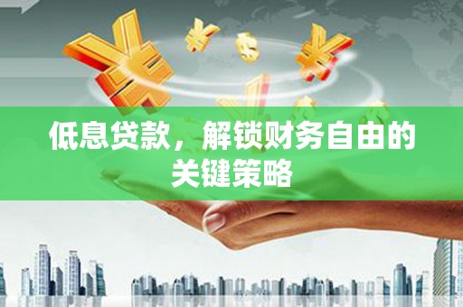 天津低息贷款，解锁财务自由的关键策略