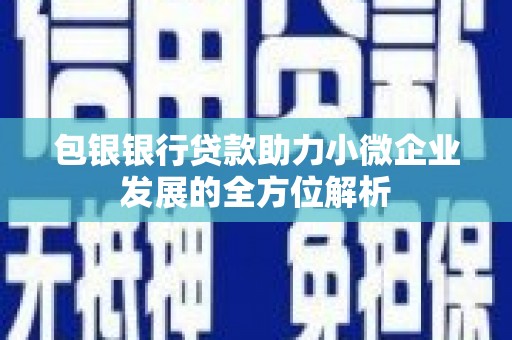 天津包银银行贷款助力小微企业发展的全方位解析