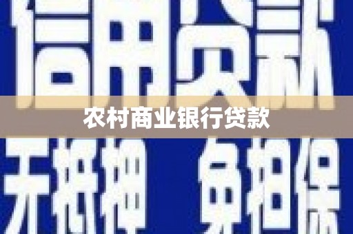 天津农村商业银行贷款
