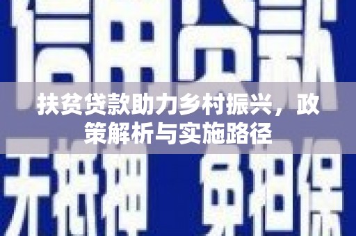 天津扶贫贷款助力乡村振兴，政策解析与实施路径
