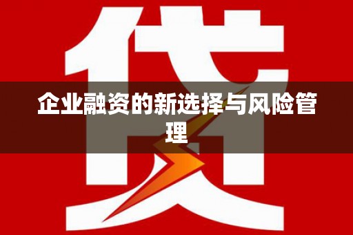 天津企业融资的新选择与风险管理